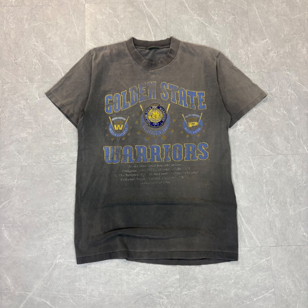 Vintage Golden State Warriors T Shirt Sun Faded Single Stitch NBA Gray Mens XL